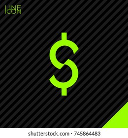 dollar sign line vector icon