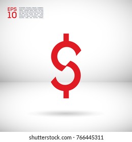 dollar sign line vector icon