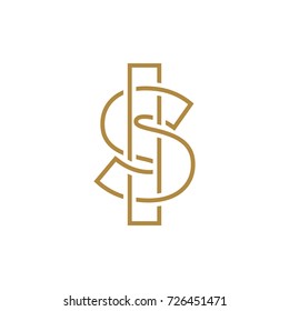 dollar sign logo design template