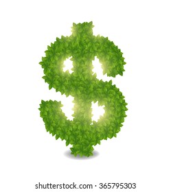 Dollar sign with make money ecology concept vector design