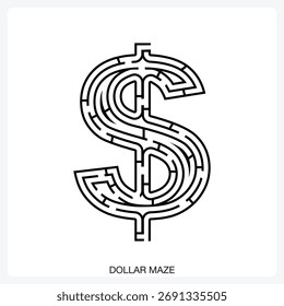 A dollar sign maze representing the challenge of navigating finance, economy, and business decisions.