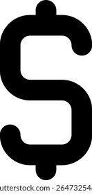 Dollar Sign Modern Black Icon Design
