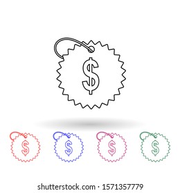 Dollar sign multi color icon. Simple thin line, outline vector of sale icons for ui and ux, website or mobile application