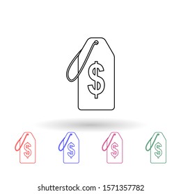 Dollar sign multi color icon. Simple thin line, outline vector of sale icons for ui and ux, website or mobile application
