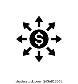 Dollar Sign with Multiple Arrows Depicting Financial Trends and Growth