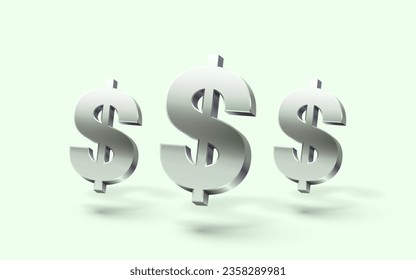Objetos de señas en dólares, banca económica. Ilustración del vector