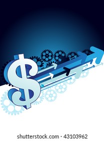 Signo de dólar en el fondo abstracto