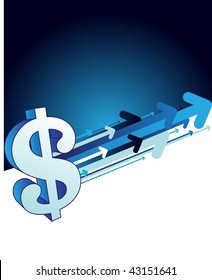 Signo de dólar en el fondo abstracto