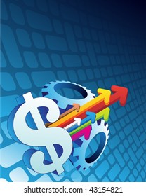 Dollar sign on the abstract background