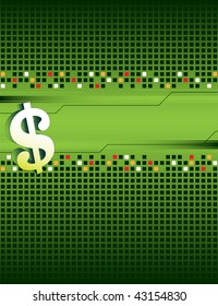 Signo de dólar en el fondo abstracto