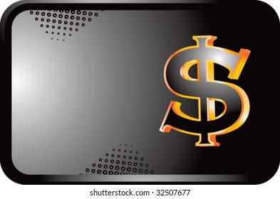 dollar sign on black banner