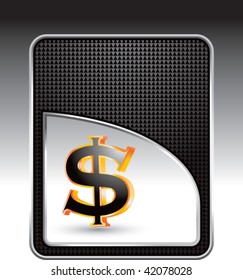 dollar sign on black checkered background