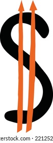 dollar sign on black and orange color in eps file format
