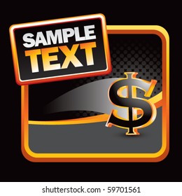 dollar sign on black template