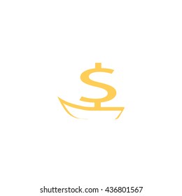 dollar sign on a boat