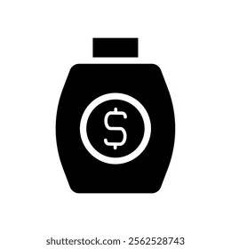 Dollar sign on a bottle. Concept of business, finance, and investment.