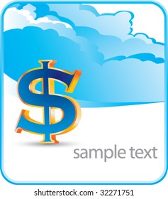 dollar sign on cloud banner