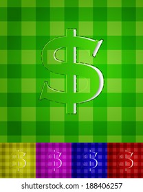 Dollar sign on a color background