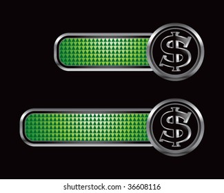 dollar sign on green checkered tabs