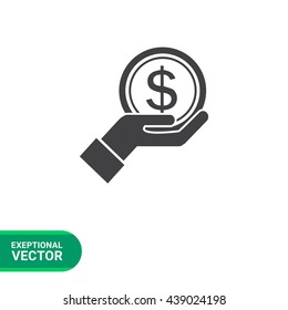 Dollar sign on palm 