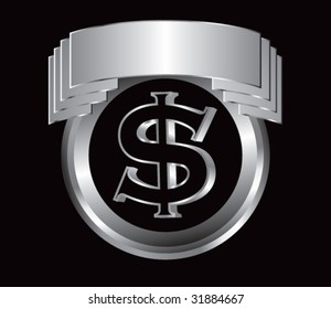 dollar sign on silver display