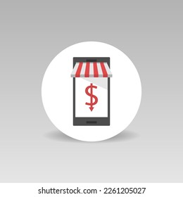 Dollar sign on your smartphone screen vector icon