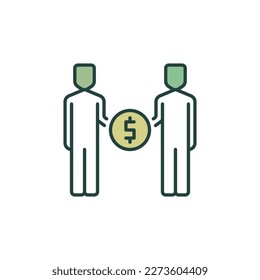 Dollar Sign and People vector Corruption concept colored icon or logo element