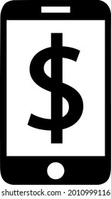 Dollar sign and phone vector icon eps 10. Simple isolated smartphone and money symbol.