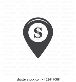 Dollar sign, point area, vector