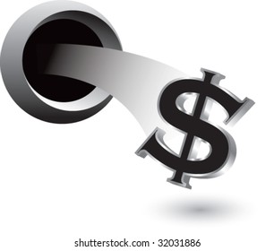 dollar sign popping out of hole