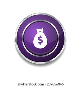 Dollar Sign Purple Vector Icon Design