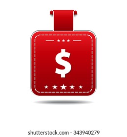 Dollar Sign Red Vector Icon Design