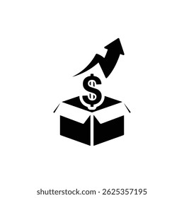 Dollar Sign Rising from Box Representing Financial Growth