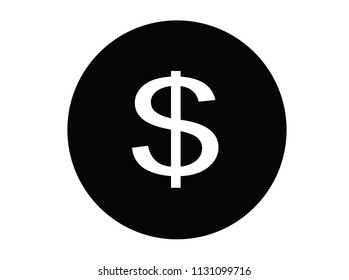 Dollar sign round shape circle symbol money currency