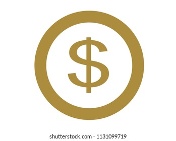 Dollar sign round shape circle symbol money currency