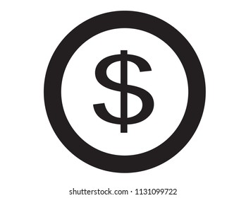 Dollar sign round shape circle symbol money currency