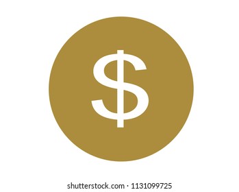 Dollar sign round shape circle symbol money currency