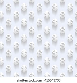 The Dollar Sign. Seamless Background Pattern. Vector Illustration