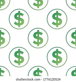 Dollar sign seamless pattern background. Template for background, banner, card, poster. Vector EPS10 illustration
