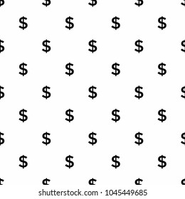 Dollar sign seamless pattern on white background. vector