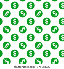 Dollar sign seamless pattern on white background