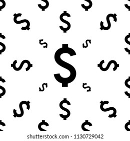 Dollar Sign Seamless Pattern Vector Art Illustration