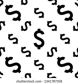 Dollar Sign Seamless Pattern Vector Art Illustration