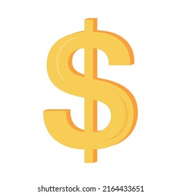 Dollar sign semi flat color vector object. Full sized item on white. Currency. Financial symbol. Money and cash simple cartoon style illustration for web graphic design and animation