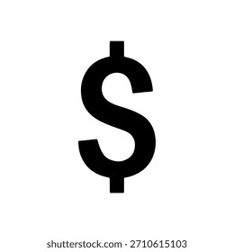 Dollar-Zeichen Silhouette Vektor flaches Design auf weißem Hintergrund.