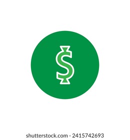 dollar sign simple icon on blank background. Vector illustration.