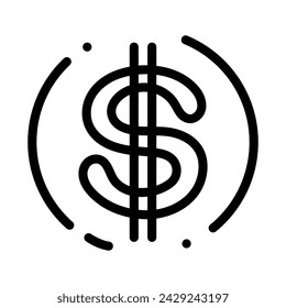 Dollarzeichen Einfaches Symbol auf weißem Hintergrund. Vektorgrafik.