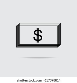dollar sign simple icon on background. Vector illustration.
