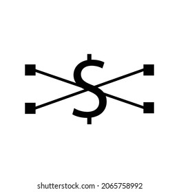 Dollar Sign And Spider Web Icon