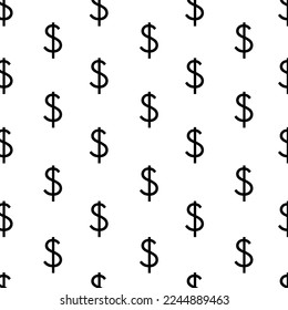 dollar sign symbol seamless pattern, isolated on white background. Vector illustration, easy to edit.for business.